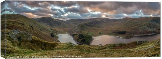 lake district  panorama  Canvas Print by John Henderson