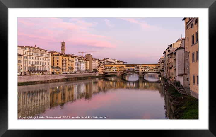 Ponte Vecchio Firenze Framed Mounted Print by Ranko Dokmanovic