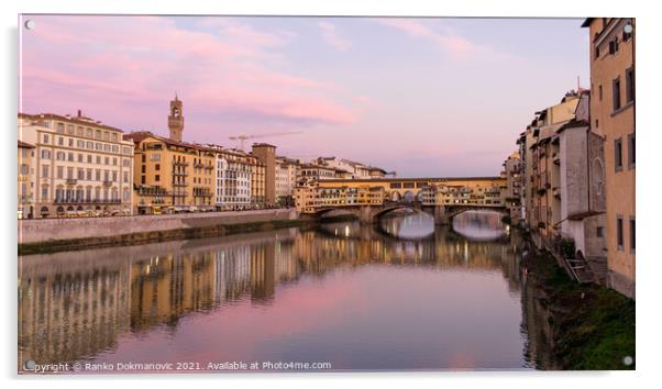 Ponte Vecchio Firenze Acrylic by Ranko Dokmanovic