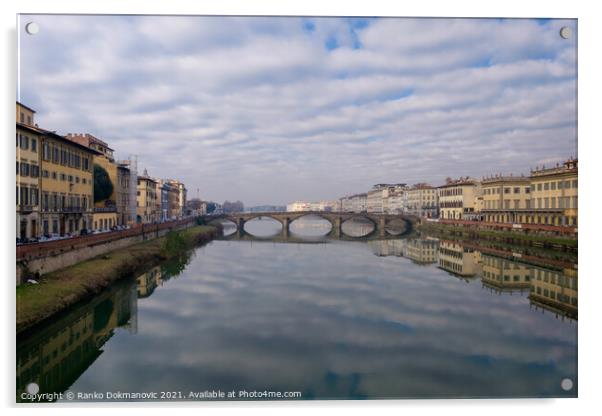 Clouds over Ponte alle Grazie Acrylic by Ranko Dokmanovic