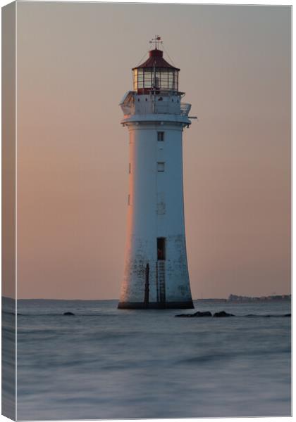 New Brighton Lighthouse Canvas Print by Liam Neon