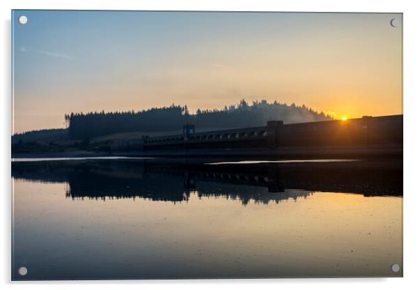Clatteringshaws Loch at Sunrise Acrylic by Derek Beattie