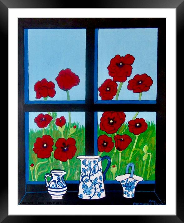 Poppies and Jugs Framed Mounted Print by Stephanie Moore