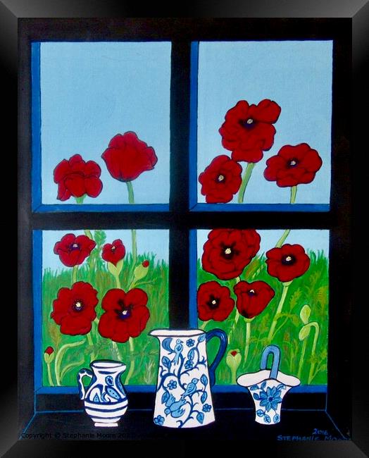 Poppies and Jugs Framed Print by Stephanie Moore
