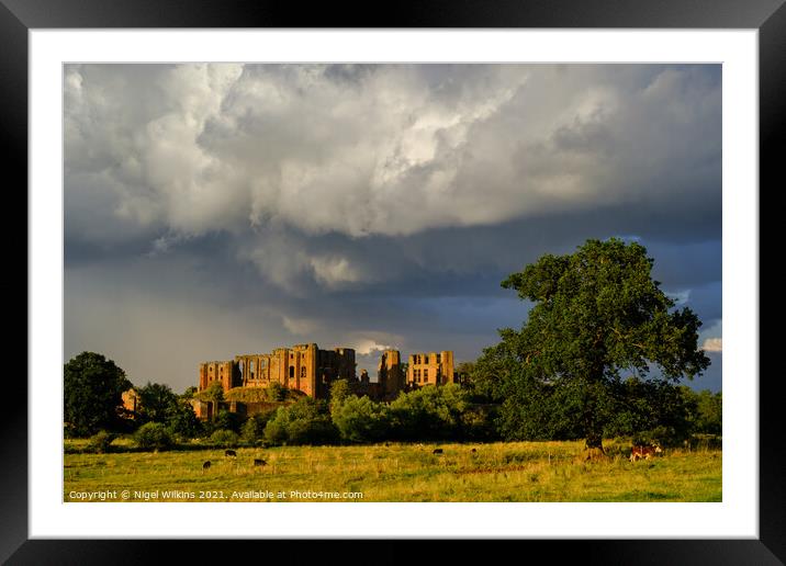 Retreating Storm, Kenilworth Castle Framed Mounted Print by Nigel Wilkins