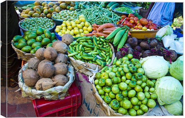 vegetable market Canvas Print by Hassan Najmy
