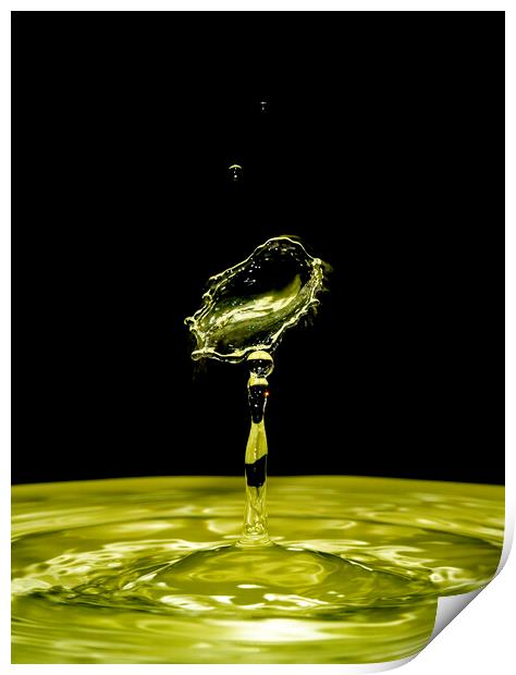 Water Drop Collision on Black Background Print by Antonio Ribeiro