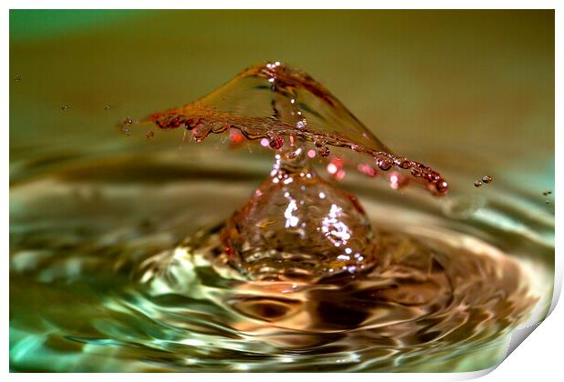 Water Drop Crown Collision Print by Antonio Ribeiro