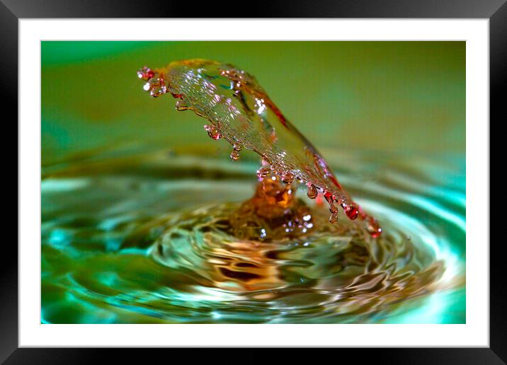 Water Drop Crown Collision Framed Mounted Print by Antonio Ribeiro