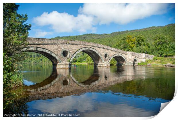 Kenmore Bridge  - Kenmore Loch Tay Perthshire Scotland Print by Iain Gordon
