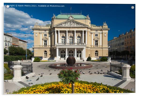 Croatian National Theatre Rijeka  Acrylic by Navin Mistry