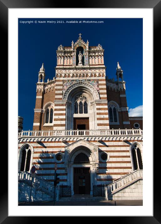 Capuchin church of Our lady of Lourdes, Rijeka, Cr Framed Mounted Print by Navin Mistry