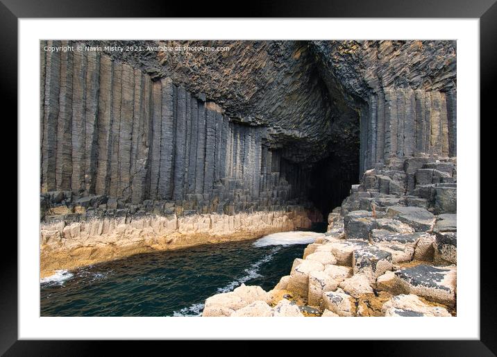 Fingal's Cave, Staffa, Inner Hebrides, Scotland Framed Mounted Print by Navin Mistry