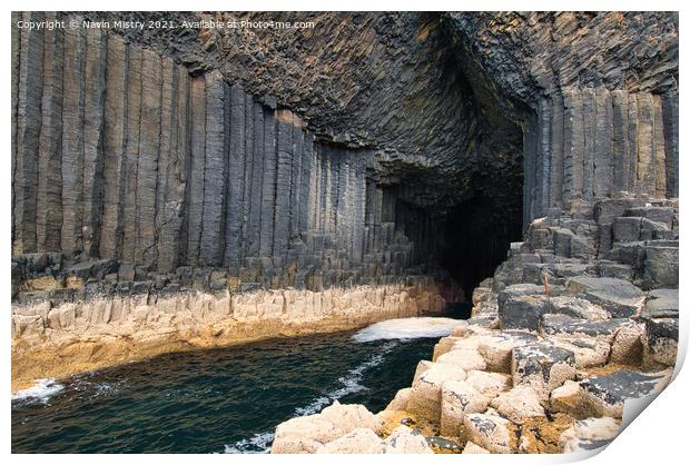 Fingal's Cave, Staffa, Inner Hebrides, Scotland Print by Navin Mistry