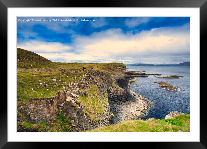 Island of Staffa, Inner Hebrides, Argyll and Bute, Scotland. Framed Mounted Print by Navin Mistry