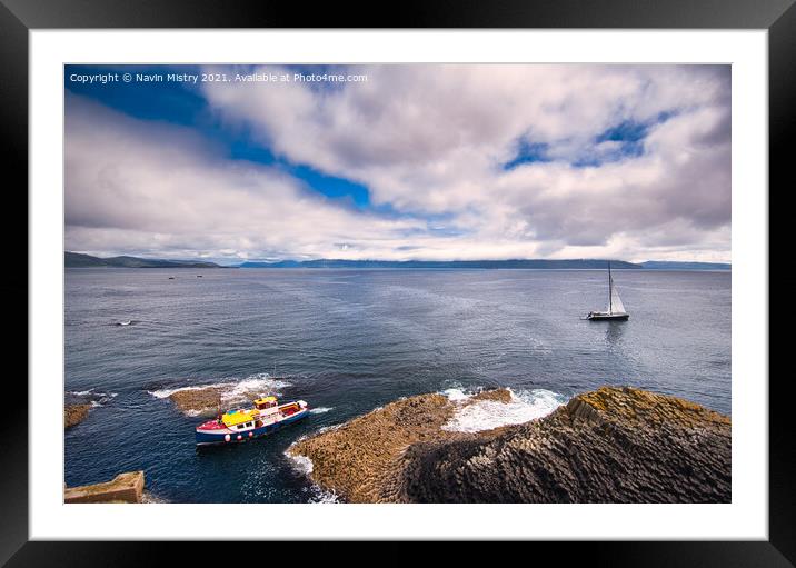 Island of Staffa, Inner Hebrides, Argyll and Bute, Scotland.  Framed Mounted Print by Navin Mistry