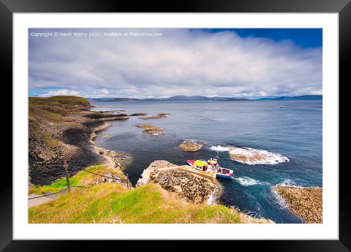 Island of Staffa, Inner Hebrides, Argyll and Bute, Scotland.  Framed Mounted Print by Navin Mistry