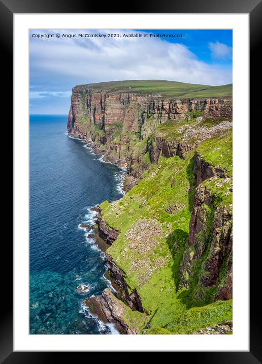 North-West coastline, Isle of Hoy, Orkney Framed Mounted Print by Angus McComiskey