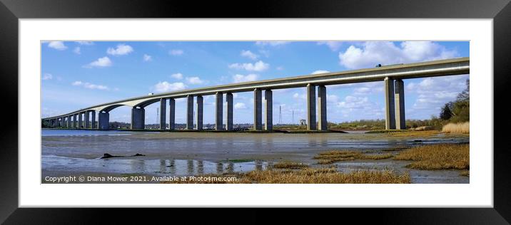 River Orwell Bridge Panoramic Framed Mounted Print by Diana Mower