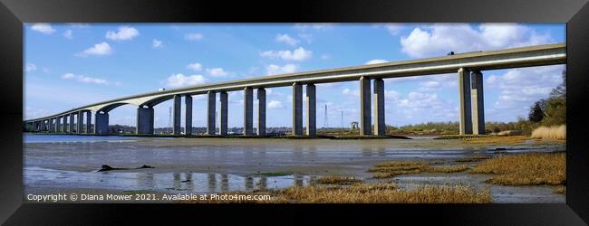 River Orwell Bridge Panoramic Framed Print by Diana Mower