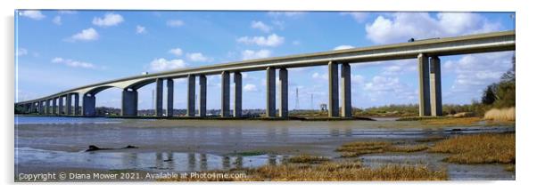 River Orwell Bridge Panoramic Acrylic by Diana Mower
