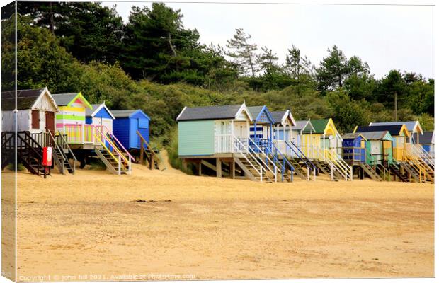 Beach Huts, Wells Next The Sea, Norfolk. Canvas Print by john hill