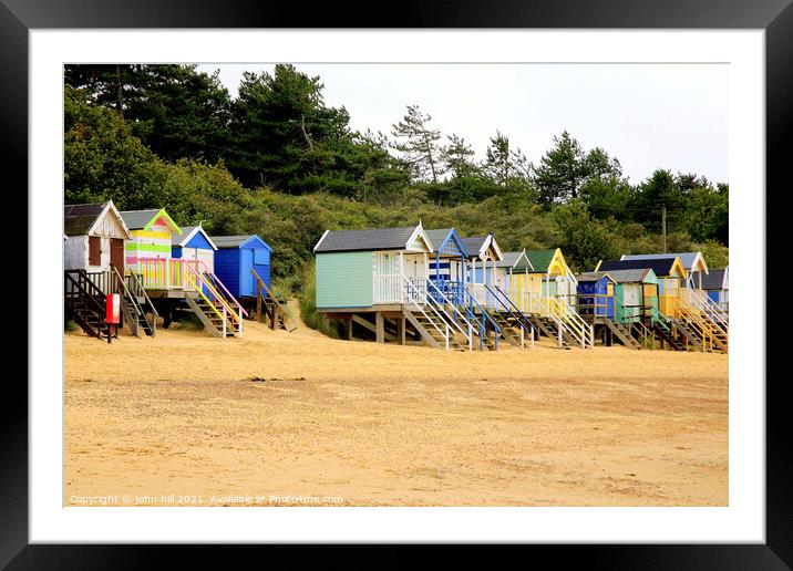 Beach Huts, Wells Next The Sea, Norfolk. Framed Mounted Print by john hill