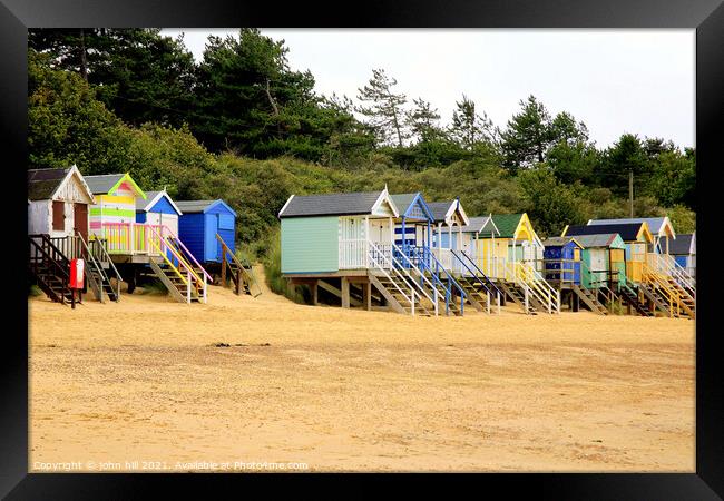 Beach Huts, Wells Next The Sea, Norfolk. Framed Print by john hill