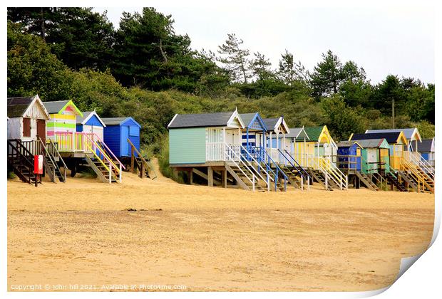 Beach Huts, Wells Next The Sea, Norfolk. Print by john hill