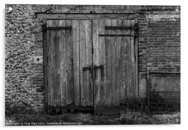 Building  Barn doors in a deserted farm yard Acrylic by That Foto