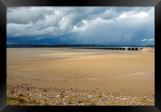 Low Tide River Kent Estuary Arnside Cumbria Framed Print by Nick Jenkins