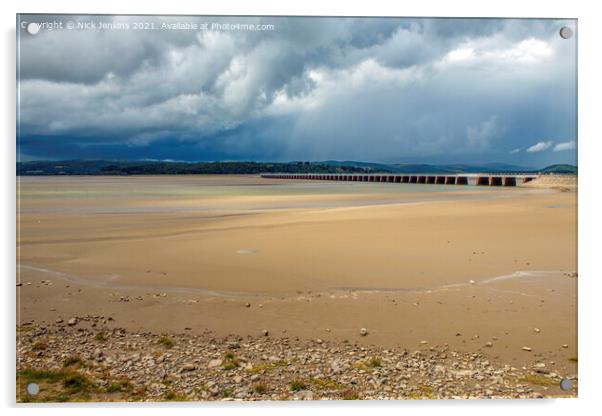 Low Tide River Kent Estuary Arnside Cumbria Acrylic by Nick Jenkins