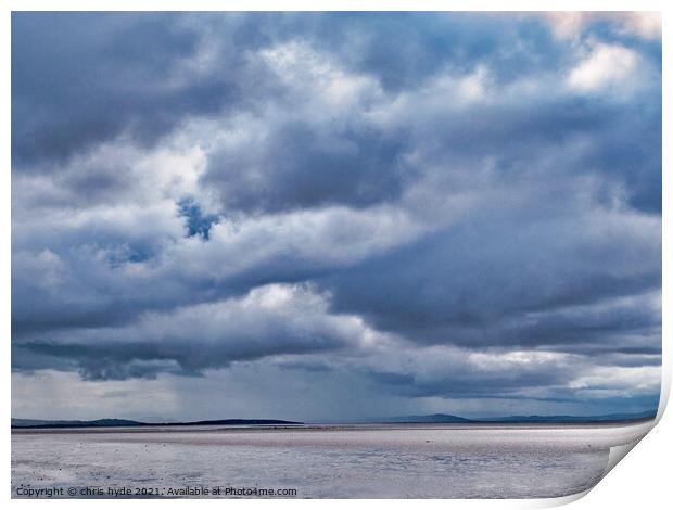Storm clouds Morecambe Bay  Print by chris hyde