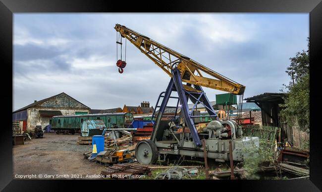 Old Crane Used on Rails  Framed Print by GJS Photography Artist