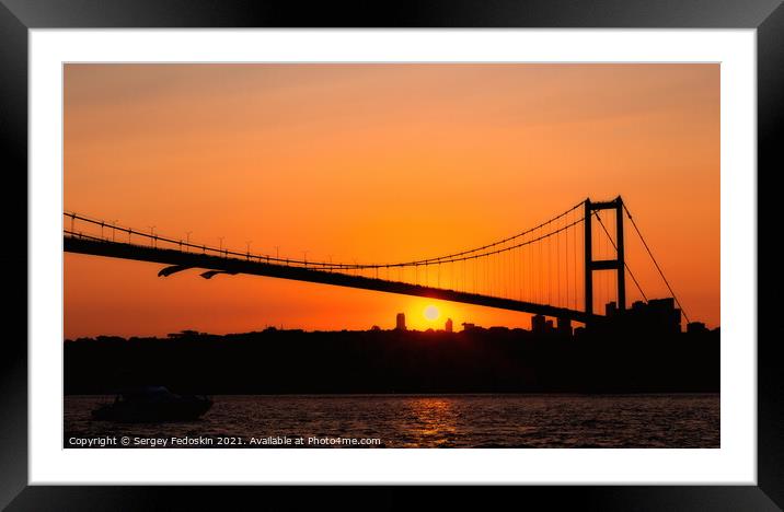 15th July Martyrs Bridge. Bosphorus Bridge. Istanbul, Turkey Framed Mounted Print by Sergey Fedoskin