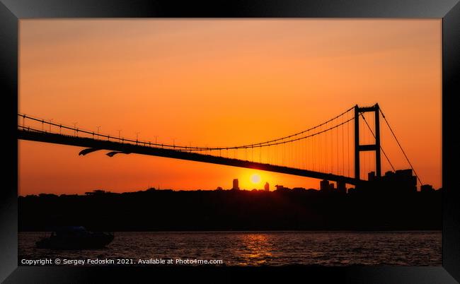 15th July Martyrs Bridge. Bosphorus Bridge. Istanbul, Turkey Framed Print by Sergey Fedoskin