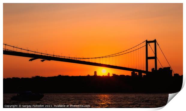 15th July Martyrs Bridge. Bosphorus Bridge. Istanbul, Turkey Print by Sergey Fedoskin