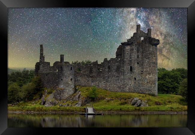 Kilchurn Castle under The Milky Way Framed Print by Derek Beattie