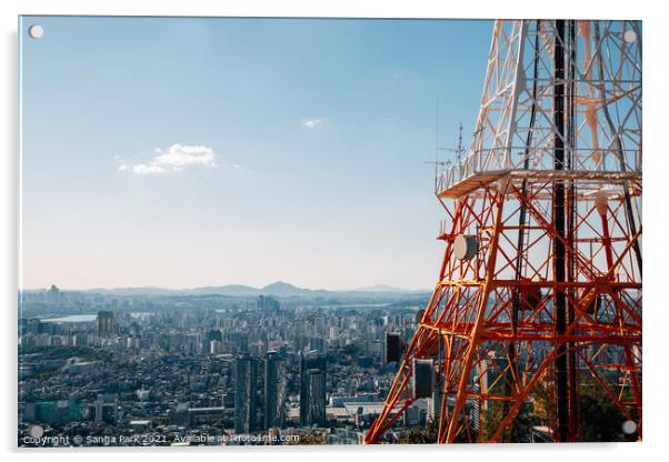 Panoramic view of Seoul city Acrylic by Sanga Park