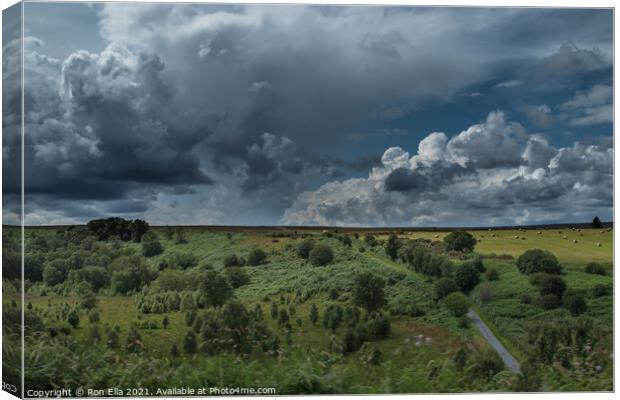 Stormy Roman Road Through Yorkshire Moors Canvas Print by Ron Ella