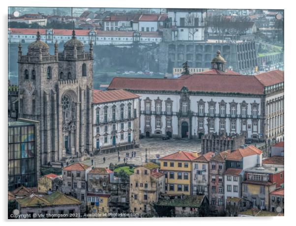 Porto Se Cathedral Acrylic by Viv Thompson
