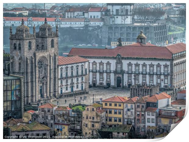Porto Se Cathedral Print by Viv Thompson