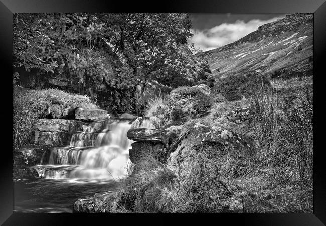 Grindsbrook Waterfalls   Framed Print by Darren Galpin