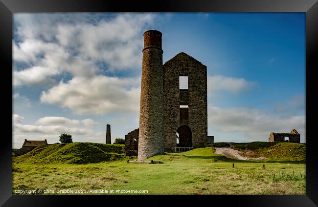 Magpie mine under Autumn skies Framed Print by Chris Drabble