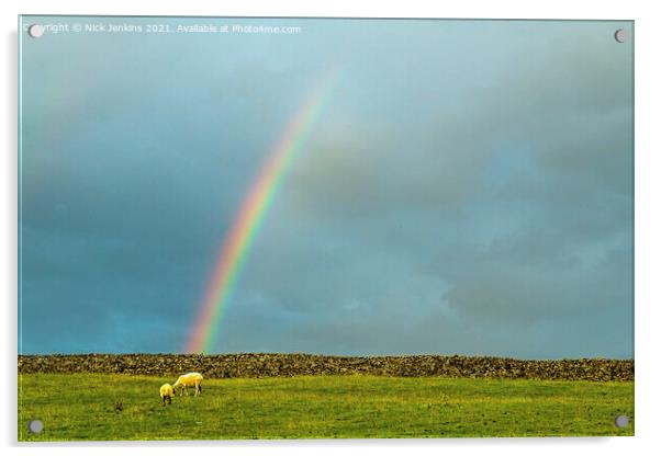 Where Sheep may Safely Graze under a Rainbow  Acrylic by Nick Jenkins
