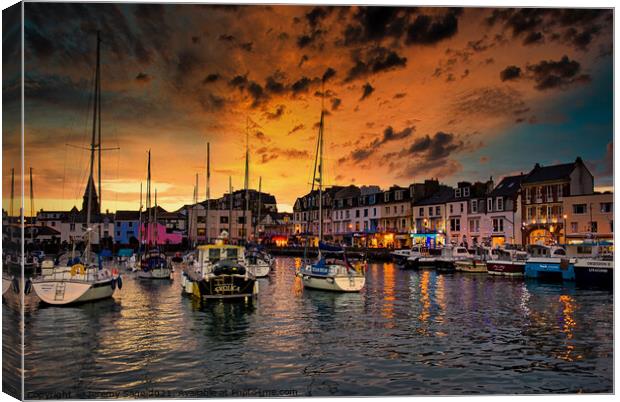 Tranquil Sunset on Ilfracombe Harbour Canvas Print by Jeremy Sage