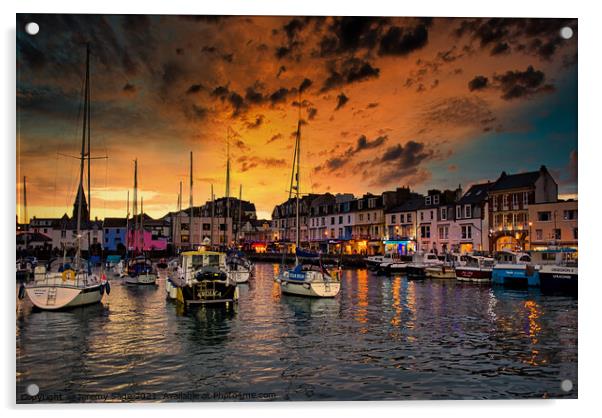 Tranquil Sunset on Ilfracombe Harbour Acrylic by Jeremy Sage