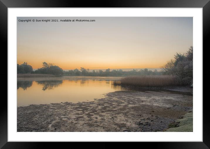 A peaceful scene at Beaulieu Millpond  Framed Mounted Print by Sue Knight