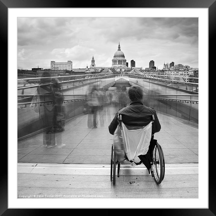 Invisible ..... Millennium Bridge, London Framed Mounted Print by Dave Turner