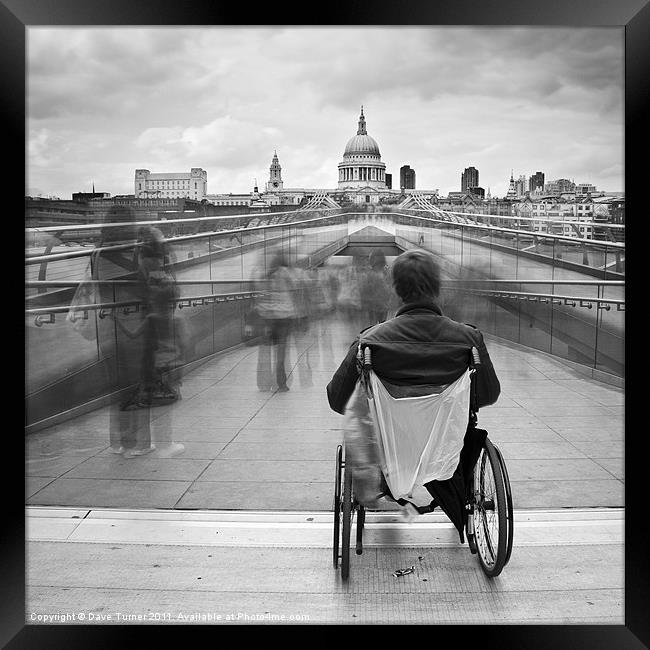 Invisible ..... Millennium Bridge, London Framed Print by Dave Turner